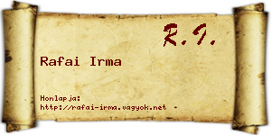 Rafai Irma névjegykártya